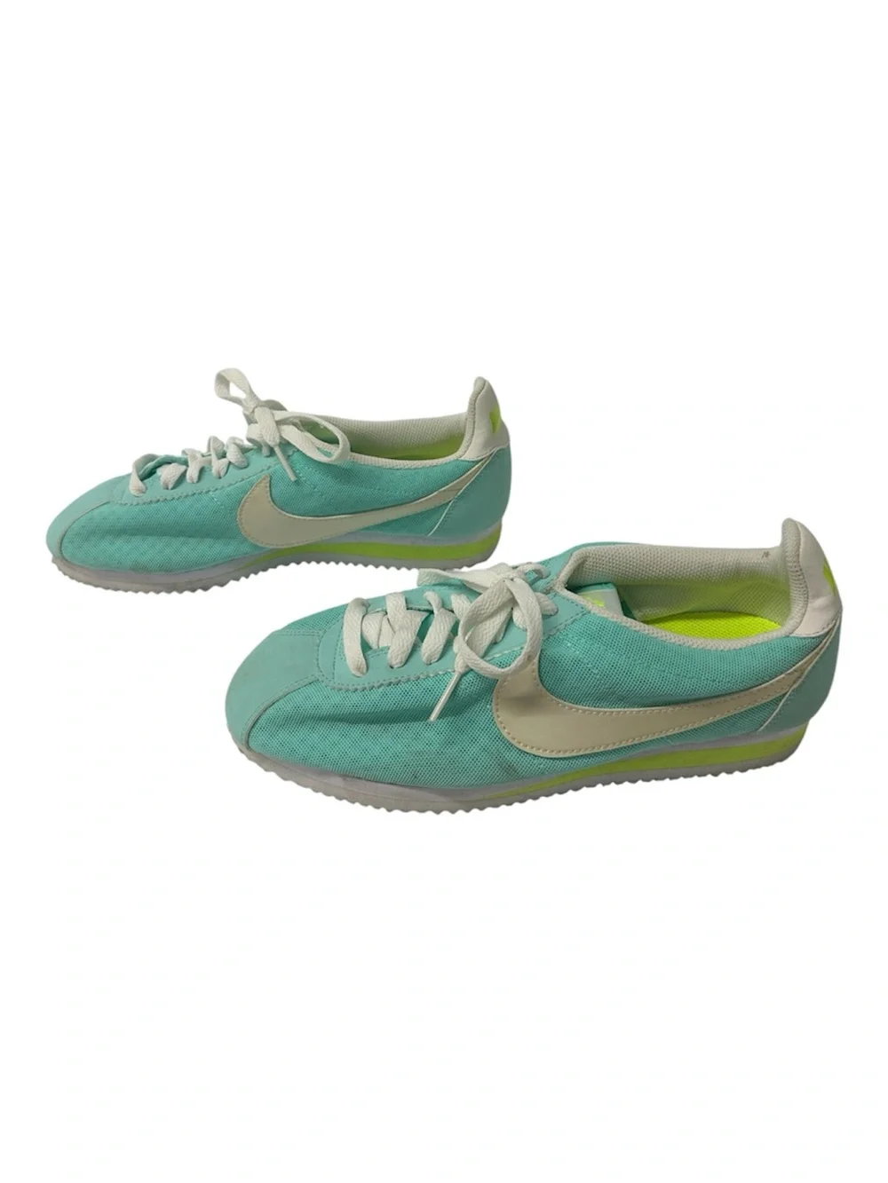 Nike Cortez Athletic Sneakers Mint Green Tiffany Blue Fabric Women’s Size 8